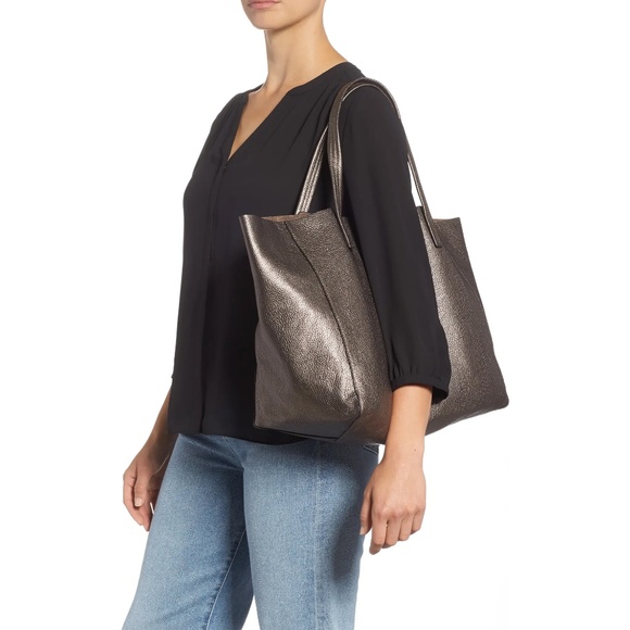 Kurt Geiger London Violet Large Leather Tote - Gunmetal - Picture 6 of 6